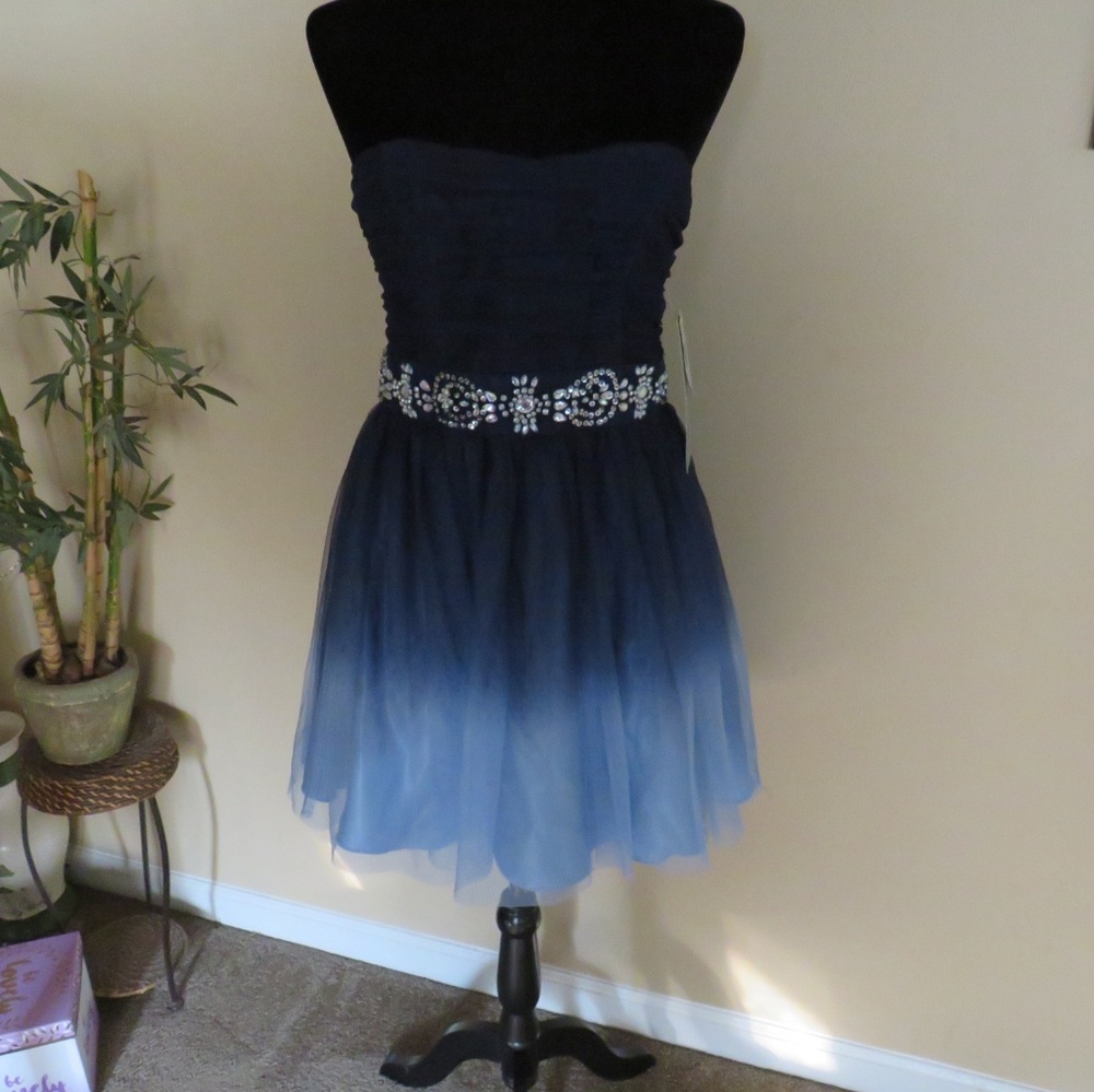 Strapless Blue ombre dress